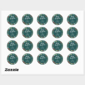 Green Wreath Floral Simple Merry Kerstmis Ronde Sticker (Vel)