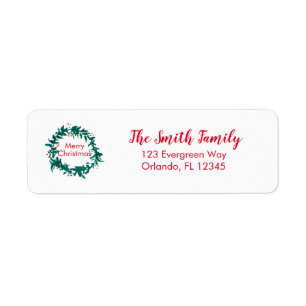 Green Wreath Kerstmis Etiket