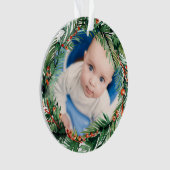 Green Wreath My First Christmas Baby Photo (devant)