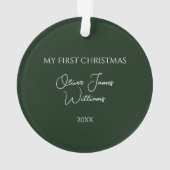 Green Wreath My First Christmas Baby Photo (dos)