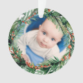 Green Wreath My First Christmas Baby Photo (devant)