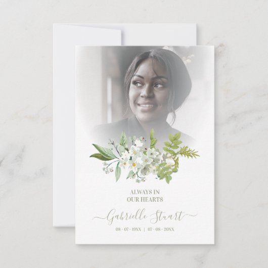 Green Wreath Photo Funeral Service Dear Ones (Voorkant)