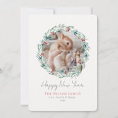 Green Wreath Photo Nouvel An Carte de vacances (Devant)