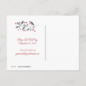 Green Wreath Red Berries Fête Invitation (Dos)