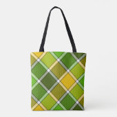Green Yellow Argyle Canvas tas (Achterkant)