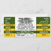Green|Yellow Concert Ticket Grad Party Invitation (Devant)