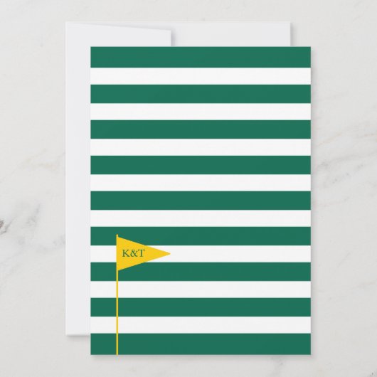 Green Yellow Golf Couples Douche Invitation (Dos)