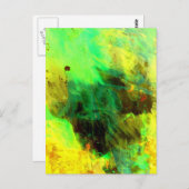 Green Yellow Original Abstract Briefkaart (Voorkant / Achterkant)