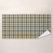 Green Yellow Plaid Pattern (Serviette de bain)
