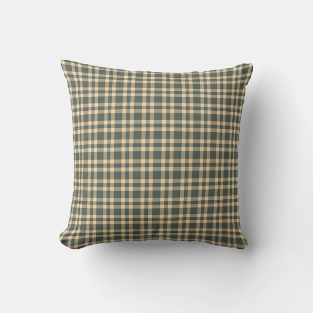 Green Yellow Plaid Pattern Kussen (Voorkant)