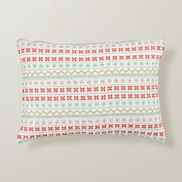 Green-Yellow-Red Pixel knit Pattern Accent Kussen