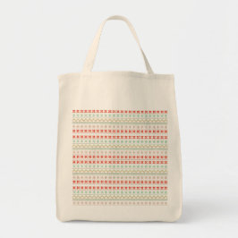 Green-Yellow-Red Pixel knit Pattern Tote Bag
