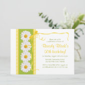 Green Yellow Shasta Daisy Invitation Anniversaire (Debout devant)