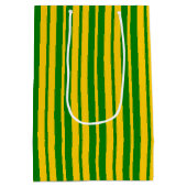 Green Yellow Stylish Stripes Pattern Design  Medium Cadeauzakje (Achterkant)