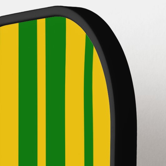 Green Yellow Stylish Stripes Pattern Design Pickleball Paddle (Links Detail)
