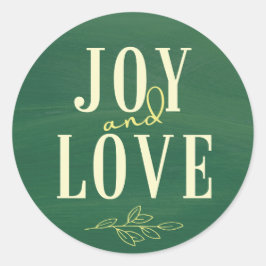 Green Yellow Waterverf Joy & Love Kerstmis Label