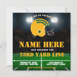 Green Yellow White Bay Football Team Verjaardag Kaart