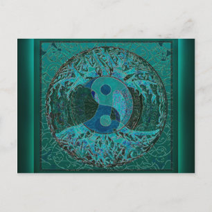 Green Yin Yang Briefkaart