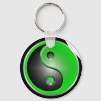 Green Yin Yang Sleutelhanger