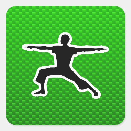 Green Yoga Vierkante Sticker (Voorkant)
