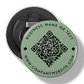 Green | Zakelijke aangepaste QR-code flesopener Button Flesopener