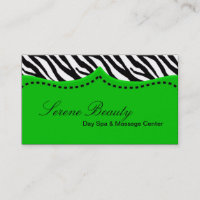 Green Zebra Imprimer Motif animal Carte de visite