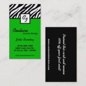 Green Zebra Imprimer Personnaliser le Carte de vis (Devant / Derrière)