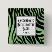 Green Zebra Print Bachelorette Button (Voorkant)