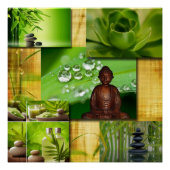 Green Zen & Buddha Serenity Collage Perfect Poster (Voorkant)