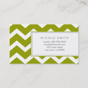 Green Zig Zag Chevron Pattern Calling Cards Contactkaartje