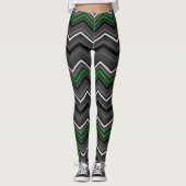 Green Zig Zag met Ribbon...C Diff Leggings (Voorkant)