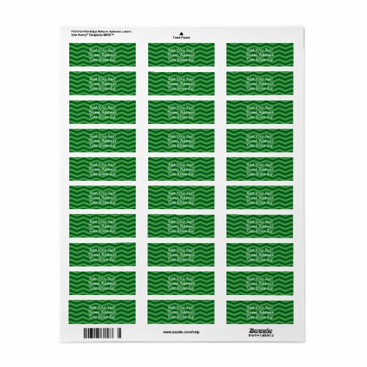 Green Zig Zag Pattern Etiket (Full Sheet)
