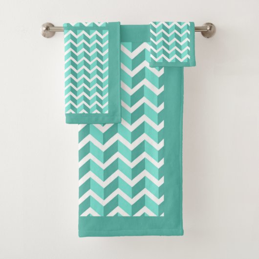 Green ZigZag Bad Handdoek (Insitu)