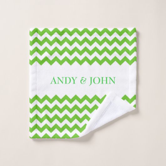 Green Zigzag Chevron (Gant de toilette)