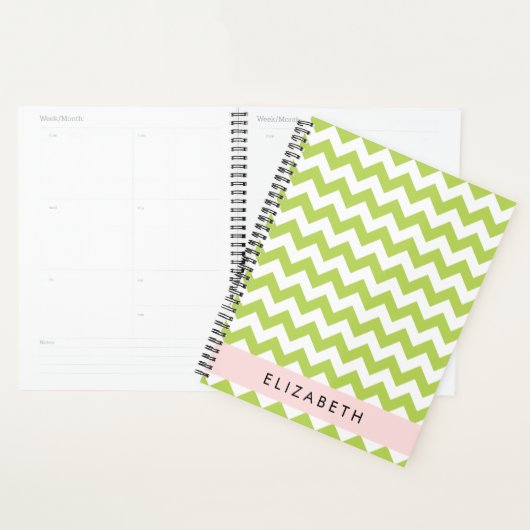 Green Zigzag, Green Chevron, Votre Nom (Devant avec enveloppe)