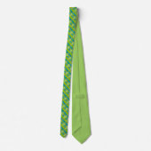 Green Zigzag Pâques Panier Oeufs de chasse Cravate (Dos)