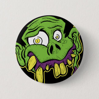 Green Zombie Head Ronde Button 5,7 Cm