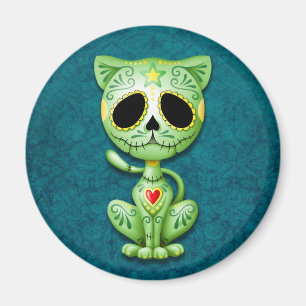 Green Zombie Sugar Kitten Magneet