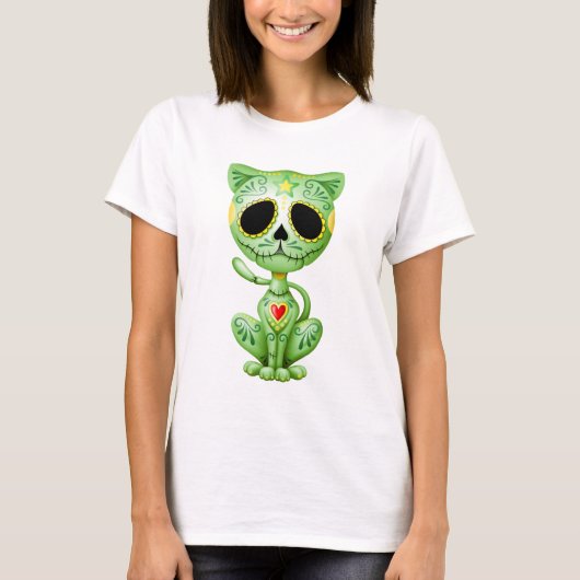 Green Zombie Sugar Kitten T-shirt (Voorkant)