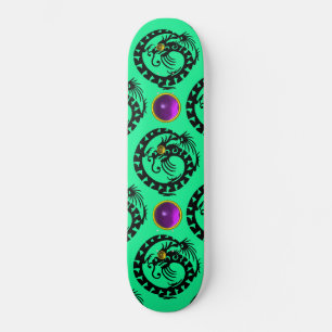 GREEN ZWARTE SNAKE DRAGON, Paarse Amethyste Parelt Skateboard