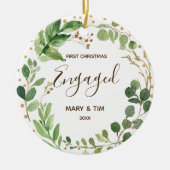 Greenary First Kerstmis Engaged Ornament Gift (Voorkant)