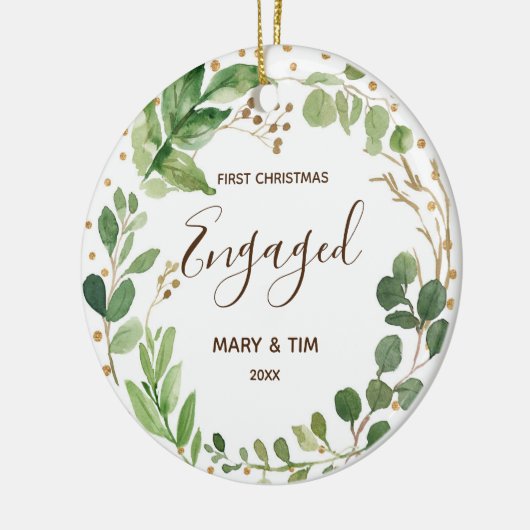 Greenary First Kerstmis Engaged Ornament Gift (Links)