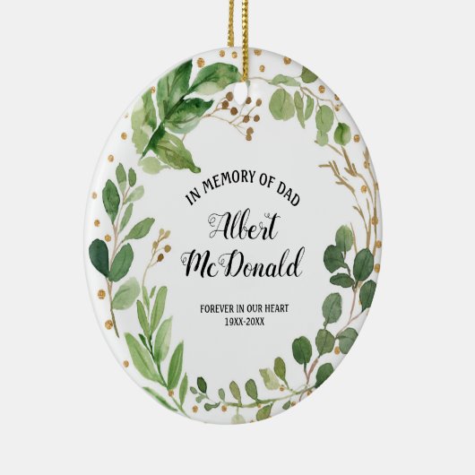 Greenary in Memory of Dad Kerstversiering Keramisch Ornament (Rechts)