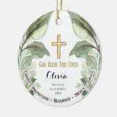 Greenary Personalized Christening Baptisme Keramisch Ornament (Links)