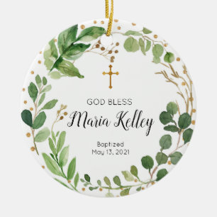 Greenary Personary Boy or Girl Baptism Ornament