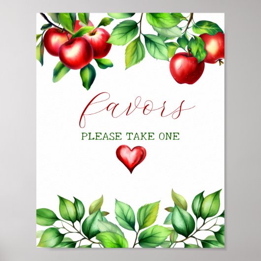 Greenary Red Apple Favors neem er een Poster (Voorkant)