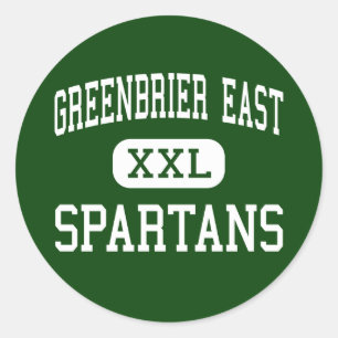 Greenbrier Oost - Spartanen - Hoog - Lewisburg Ronde Sticker