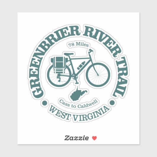 Greenbrier River Trail (cycling) Sticker (Vel)