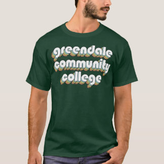 Greendale Community College Retro Rainbow Typograp T-shirt