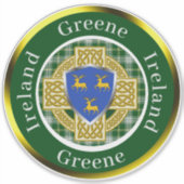 Greene Shield & Celtic Cross gepersonaliseerd Sticker (Voorkant)